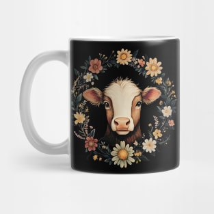 Adorable Cow Portrait – Cozy Farmhouse Animal Illustration Mug